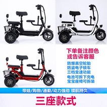 세발 전기자전거 성인용 삼륜 가성비 배달용 전동 노인, 25A 3인승 100km, 48V