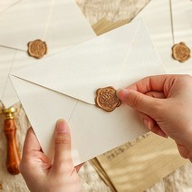 실링왁스 인장 청첩장 초대장 결혼 답례품 스티커, 7실링스티커-골드로즈