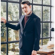 울혼방 네이비 컴포터블 핏 노턱 수트자켓.NSS19301