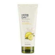 The Face Shop Herb Day 365 마스터 블렌딩 클렌징 폼 레몬 & 자몽 | 죽은 세포 및 메이크업 잔여물 제거 상쾌한 감각 피부 잔류물 제거 및 자연 유래 성분, Lemon Grape Fruit