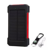 태양광 보조배터리 태양 보조베터리 20000mAh 외부 배터리 빠른 충전 방수 SOS 손전등 케이블, [01] 20000mah, [01] Black