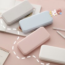 필통 사각필통 연필통 개학용품 신학기 학생필통 학용품 단체선물 답례품 대용량 무지필통 마카롱, 심플 플라스틱 필통_핑크