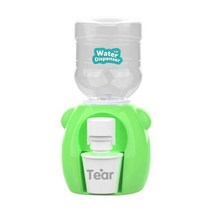 미니 냉온 수기 정수기 냉수 디스펜서 장난감 식수대 어처 생활 놀이 장면 모델 교육 집, 녹색