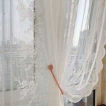 쉬폰 커튼 암막 앞뒷면이 동일한 이음선이 없는 방한 단열 냉난방비 절약 광택 빛 차단 두께감 호텔식 아일렛 비침 없는 가림막 커튼 프릴 창문 커튼 로맨틱 내추럴 커튼끈 사계절용