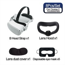 VR VR기기VR 핸들 그립 쉘 커버 Oculus Quest 2 용 보호 케이스 헤드 스트랩 액세서리 보관 백, 한개옵션1, 04 8PCS-B