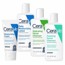 CeraVe 여행용 사이즈 세면도구 스킨 케어 세트 | 모이스처라이징 크림 로션 포밍 페이스 워시 및 하이드레이팅 포함 무향