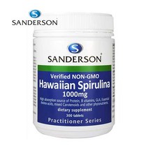 Sanderson Non-GMO Hawaiian Spirulina 1000mg 샌더슨 하와이안 스피루리나 1000mg 300정