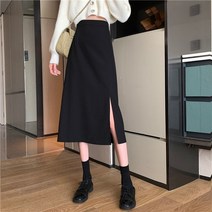 MOSAIRATION여성 라인 드레스 청바지 스커트 여름 밴딩 훌 스커트 롱 플레어 스커트