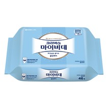 크리넥스 마이비데 화장실용 물티슈 리필형, 46매, 40팩