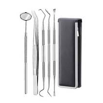 제초괭이 456 Pcs 스테인레스 스틸 치과 의사 준비 도구 세트 악기 트위터 괭이 낫 Scaler 미러 치석, 02 5pcs