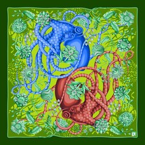 마우리치오 비니 옥토포디 스카프, one size, 블루