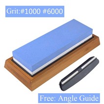 칼갈이 기계 전동 칼연마기 다이아몬드숫돌 자동 가정용 400 1000 3000 그릿 양면 숫돌 기본 각도 가이드 세트 주방 나이프 숫돌 연삭 숫돌 에이펙스 egde 블레이드, 1000 6000 세트