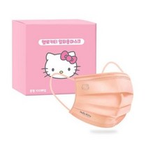프로월드컵 헬로키티 여성용 중형 코럴핑크마스크 100매입, 1개, 핑크