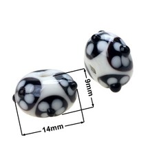 블랙 컬러 시리즈 6 개/몫 혼합 스타일 수 제 Lampwork 유리 구슬 공예에 대 한 매력 팔찌/귀걸이 DIY 쥬얼리 만들기, [03] 6PCS, [06] Black Style 06