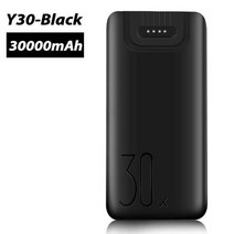 호환 50000mAh 보조베터리 야외 낚시 QC 빠른 충전 LED 디스플레이 휴대용 외부 -C 마이크로 USB 배터리 충전기, [07] Y30White30000mAh