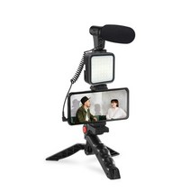 유튜브시작하기 인터넷방송셋팅 방송셋팅 스마트폰 vlogging kit video recording equipment with tripod fill light shutter, 세트