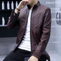 남성 봄 가을 간절기 아우터 가죽자켓 트렌디 하이넥 레더자켓