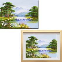 (진품) 생기 풍경화그림 산수화액자 풍수 부자되는 유화 그림 풍경 액자 현관 거실 사업장 침실 고급그림, 5번 실버액자
