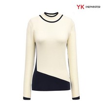 샤틴YK038 GD01 엣지 사선 배색 니트 Y201N910