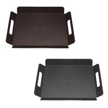 글루텐 논슬립 손잡이쟁반-브라운/블랙 (소/대) 카페쟁반 빵트레이 서빙쟁반, 블랙