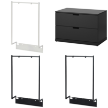 이케아 서랍장 NORDLI 노르들리 추가옷걸이봉 앤트러싸이트 80x115 cm