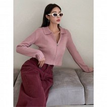 솔리드 풀 지퍼 쇼트 가디건 174552