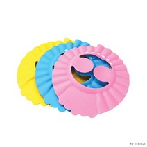 귀마개형 유아샴푸캡x1개 아기샴푸캡 아기샤워캡 유아샴푸모자, 옐로우