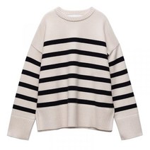ZARA 스트라이프 니트 스웨터 라운드넥 06254106104