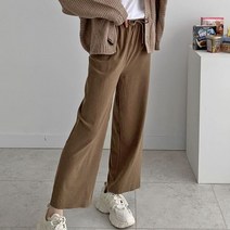 모노치코 톤다운 컬러 코튼 와이드 밴딩 팬츠
