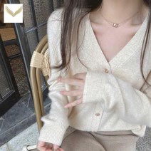 겉옷 부드러운 프렌치 소프트 데일리 브이넥 스웨터 아우터 니트 라쿤 편한 가디건 왁스