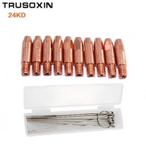 24KD MAG MIG 용접 토치 팁 10 개 MIG MAG CO2 용접기/용접 도구 액세서리 1 박스 준설, 03 0.8mm