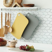 국산 BPA FREE 검증받은 칼집안나는 TPU 양면도마, 라운드, 인디옐로우