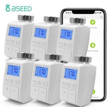 BSEED지그비 온도 조절 라디터 밸브 스마트 액추터 컨트롤러 Tuya Google Home Alexa 음성 제어, [06] 6 Pack
