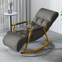 [흔들쿠션의자] 북유럽 스타일 의자 수면 의자 흔들의자 휴식의자 안락의자 1인용안락의자, 그레이+골드체어 다리