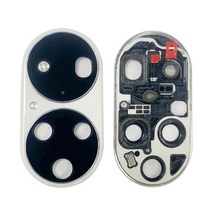 접사렌즈 어안렌즈 스마트폰 줌 망원 광각 렌즈 원래 후면 카메라 유리 프레임 huawei p50 pro 카메라 유리 프레임 교체 수리 부품 포함, 하얀