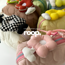 루프 roop 코튼캔디 쿠션참 플라워 파우치