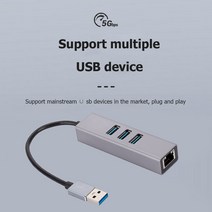 usb허브 c타입허브 호환 USB To Rj45 Lan 네트워크 카드 3 포트 USB3.0 분배기 고속 허브 노트북 컴퓨터 용, 02 Model USB 3.0