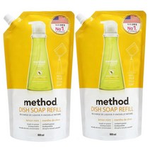 메소드 디쉬 솝 레몬민트 주방세제 리필, 800ml, 2개