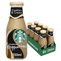 [영국발송] Starbucks 스타벅스 Frappuccino Cookies and Cream 8 ct 프라푸치노 쿠키 앤 크림 8 개입 250ml