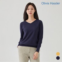 [올리비아하슬러] 브이넥 버튼 포인트 니트_OH0FSW104