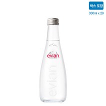 [수입생수 모음전] 에비앙 330ml 500ml 1L [패트] 에비앙 글라스 330ml[병] 모음 옵션선택 세계NO1. 이중박스 포장 및 정품가격-당일출고, 에비앙 글라스 330ml 20병
