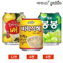 갈아만든배 포도 봉봉 비락식혜 238ml 3종 24캔 세트, 단품, 단품