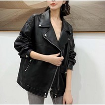 봄 오퍼핏 하프 가죽 레더 자겟 여성 레자 라이더 집업 점퍼 바람막이 간절기 아우터 제주도 여행 룩 코디