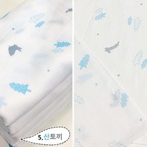국산 순면 무형광 가제 엠보면 나염 손수건 20장, 5.산토끼