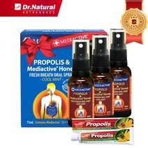 닥터내츄럴 호주 프로폴리스 스프레이 25ml 쿨민트 목스프레이 호주산프로폴리스 메디액티브 호주약꿀 15+, 3병