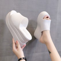 Baixing 여름 외출용 패션 키높이 웨지힐 일자 샌들 슬리퍼