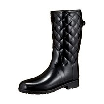 헌터 우먼 리파인드 광택 퀼트 레인 부츠