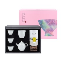 [쌍계명차 본사공식] 일상다완 모던백자 3인기 (타타리 메밀차 70g) 선물세트