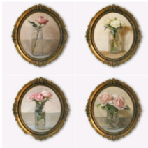 유럽 복고풍 레트로 엔틱 꽃 그림 예술 인테리어 액자, A