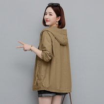여자봄자켓 여자봄자켓 올해 유행 여성트렌치코트 봄가을 루즈핏 코디가잘되는 고급 후드 어려보이는 자켓 2021뉴타입 여성 코트